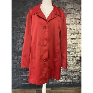 Weatherproof Garnet Company Coat Womens Size Extra Large Red Casual Missing Belt